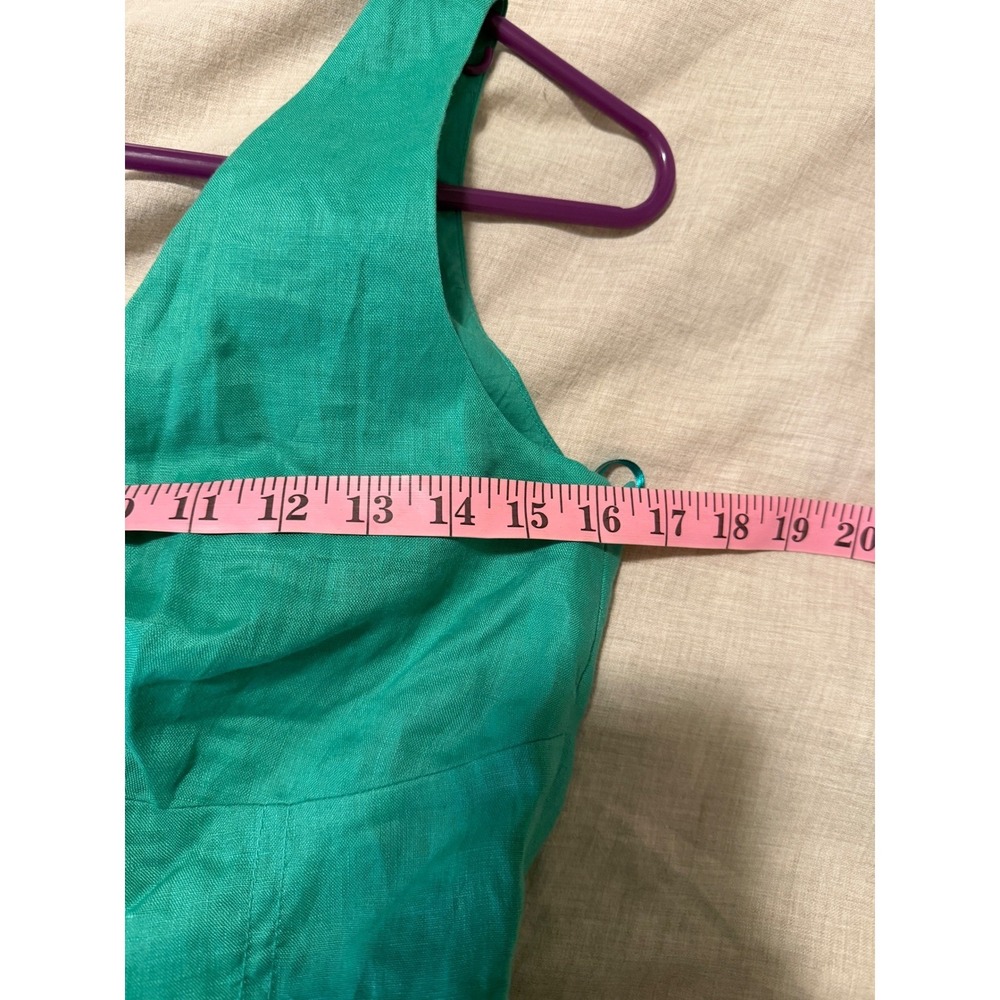 SALONI Rachel Cutout Bow Linen Midi Dress Washed Green US 6 UK 10 - Picture 9 of 10